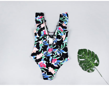 Falbala Printed One-Piece Swimwear