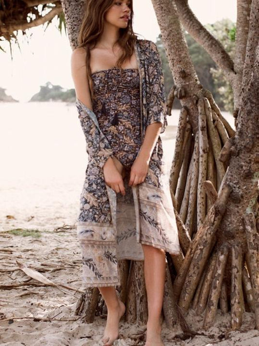 Printed Bohemia Sun-Protected Beach Cover-Ups