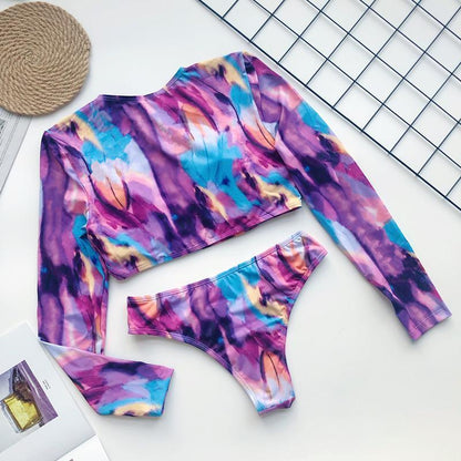 Tie-Dye Color Slim Bikini Swimwear