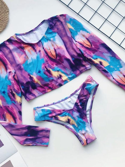 Tie-Dye Color Slim Bikini Swimwear