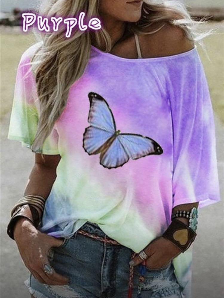Women'S Explosive Tops Fashion Loose Printed Short-Sleeved T-Shirt