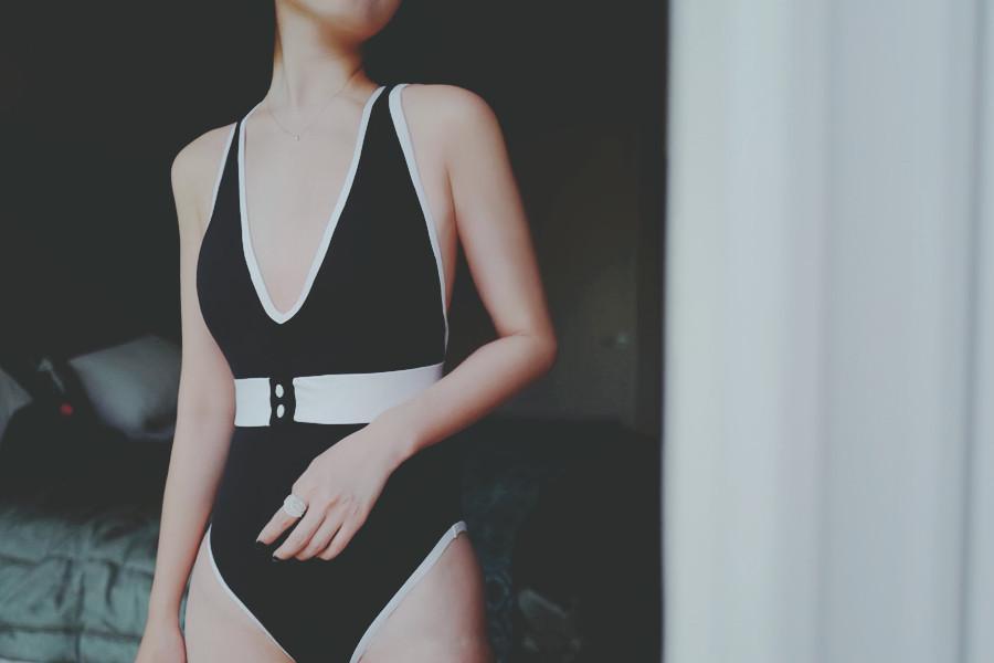 Ins Stitched Siamese Sexy Bikini