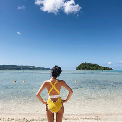 Ins Stitched Siamese Sexy Bikini