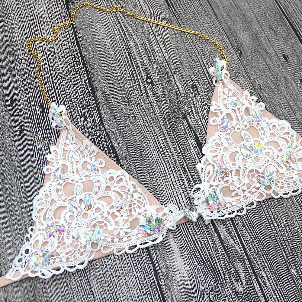 Sexy Sequined Lace Split Sexy Swimsuit