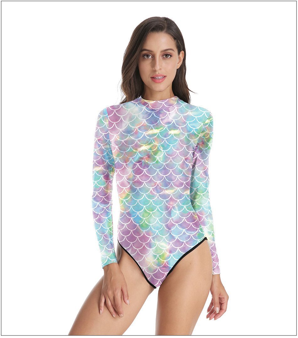 Mermaid Print One Piece Swimsuit