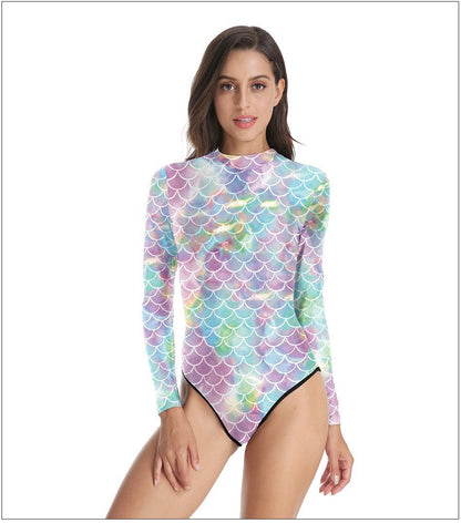 Mermaid Print One Piece Swimsuit