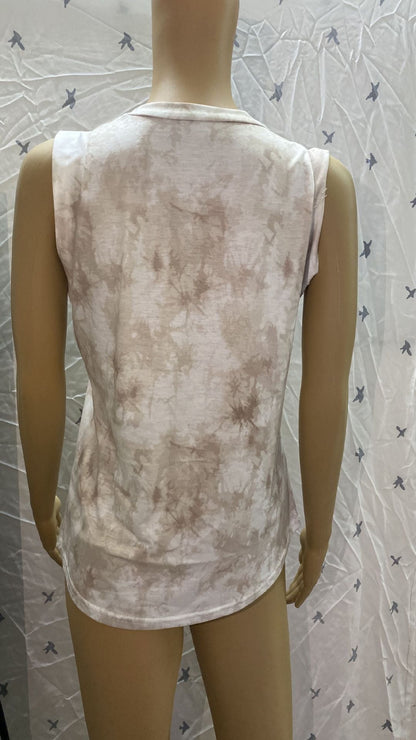 Women'S Top Collar Tie-Dye Printing Vest T-Shirt