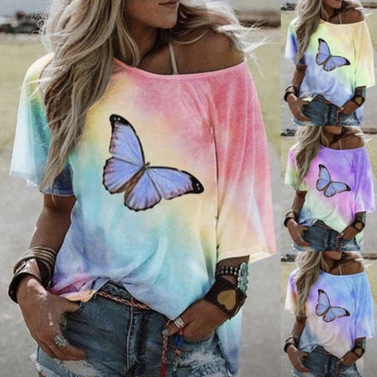 Women'S Explosive Tops Fashion Loose Printed Short-Sleeved T-Shirt