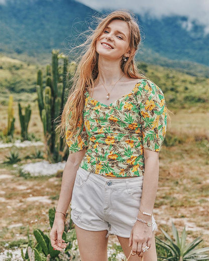 Summer Retro French Slimming Belly Waist Top T-Shirt