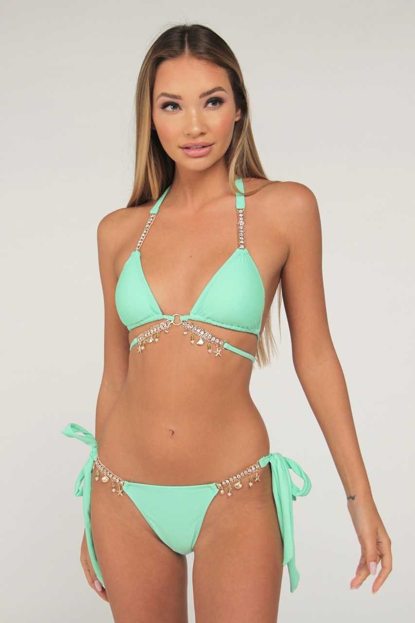 Cross Hanging Jewellery Bikini Bandage Split Swimsuit