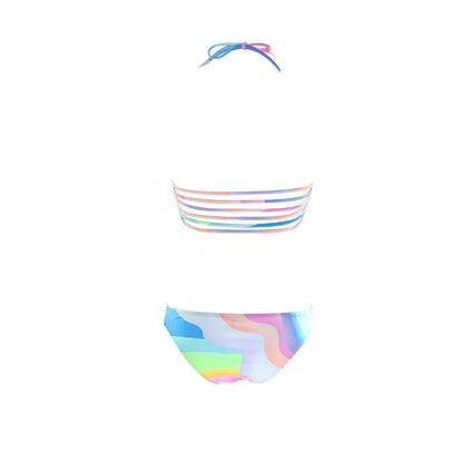 Rainbow Print Lollipop Split Swimsuit