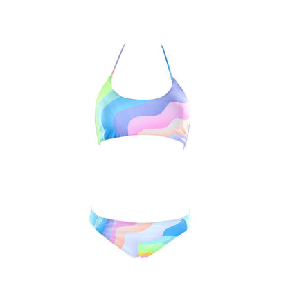 Rainbow Print Lollipop Split Swimsuit
