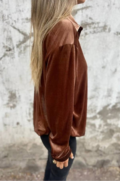Chest Pocket Velvet Shirt