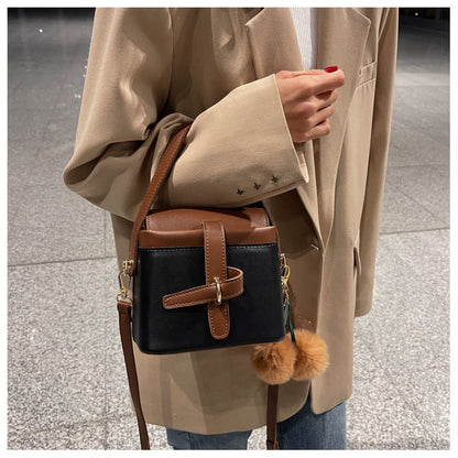 Mini Crossbody Two Tone PU Leather Shoulder Bag