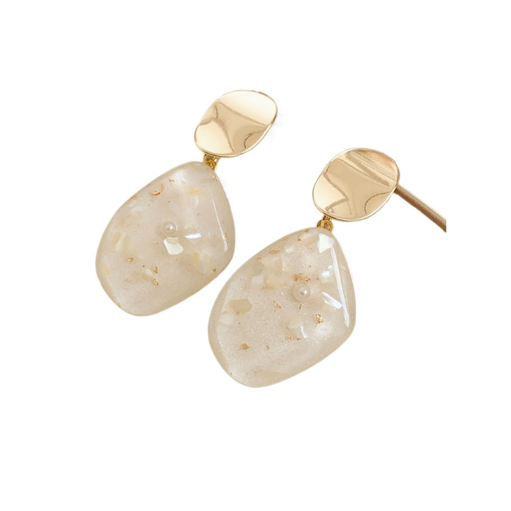 Earwish - Vintage French Style Resin Oval Earrings