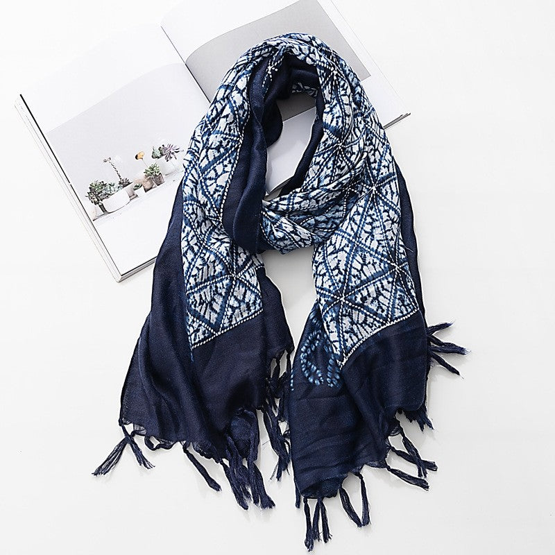 Fashion Tie Dye Tassel Scarf