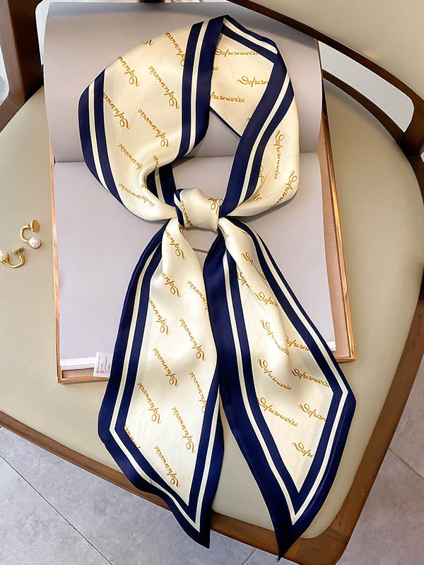Stylish Letter Printed Light Maturity Silk Scarf