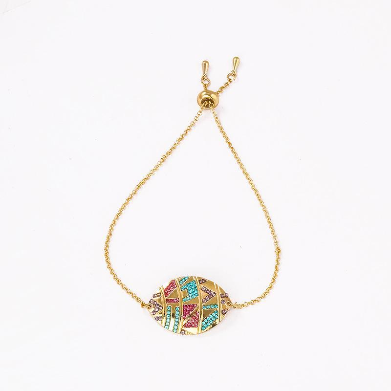 Colorful Ethnic Bracelet Female Retro Diamond Devil'S Eye Couple Bracelet Colored Gems