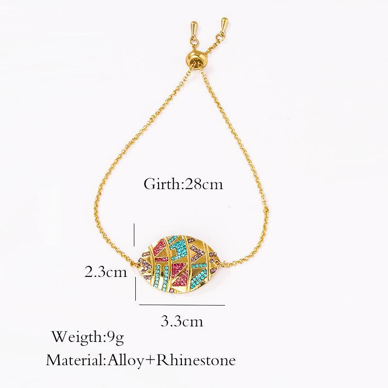 Colorful Ethnic Bracelet Female Retro Diamond Devil'S Eye Couple Bracelet Colored Gems