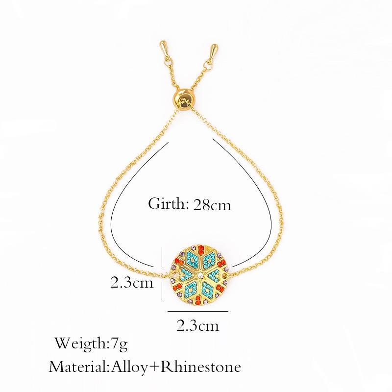 Colorful Ethnic Bracelet Female Retro Diamond Devil'S Eye Couple Bracelet Colored Gems