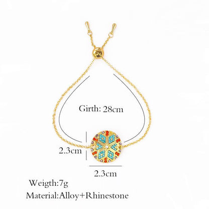 Colorful Ethnic Bracelet Female Retro Diamond Devil'S Eye Couple Bracelet Colored Gems