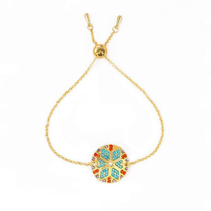 Colorful Ethnic Bracelet Female Retro Diamond Devil'S Eye Couple Bracelet Colored Gems