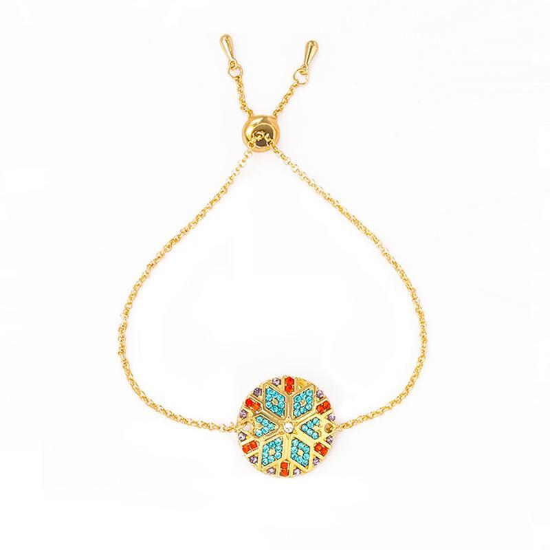 Colorful Ethnic Bracelet Female Retro Diamond Devil'S Eye Couple Bracelet Colored Gems