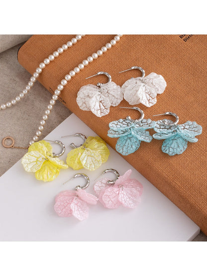 Earwish - Summer Fresh Petal Drop Earrings - Dainty &amp; Elegant