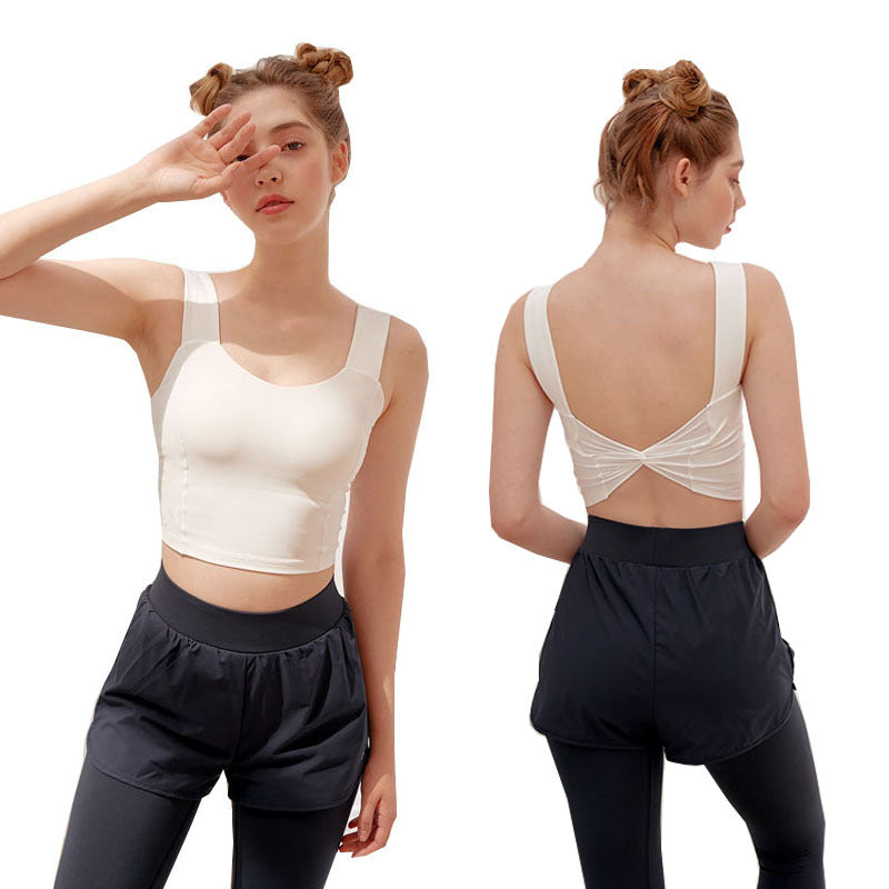 Solid Color Yoga Sports Vest Female Beauty Back Wrapped Chest Shock-Proof Quick Dry Sling Pula Raised Bulletbar