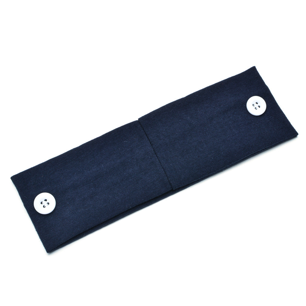 Solid Color Button Mask Hair Band Anti-Strangulation Cotton Elastic Yoga Fitness For Men And Women Sports Wash Hair Accessories Can Be Customized