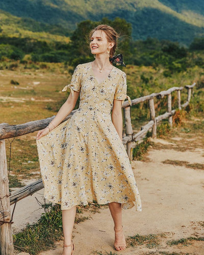 Summer V-Neck Sexy Delicate Light Luxury Chiffon Dress