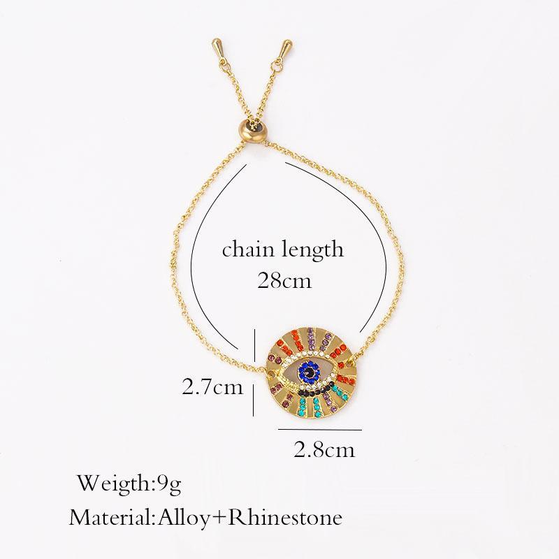 Colorful Ethnic Bracelet Female Retro Diamond Devil'S Eye Couple Bracelet Colored Gems