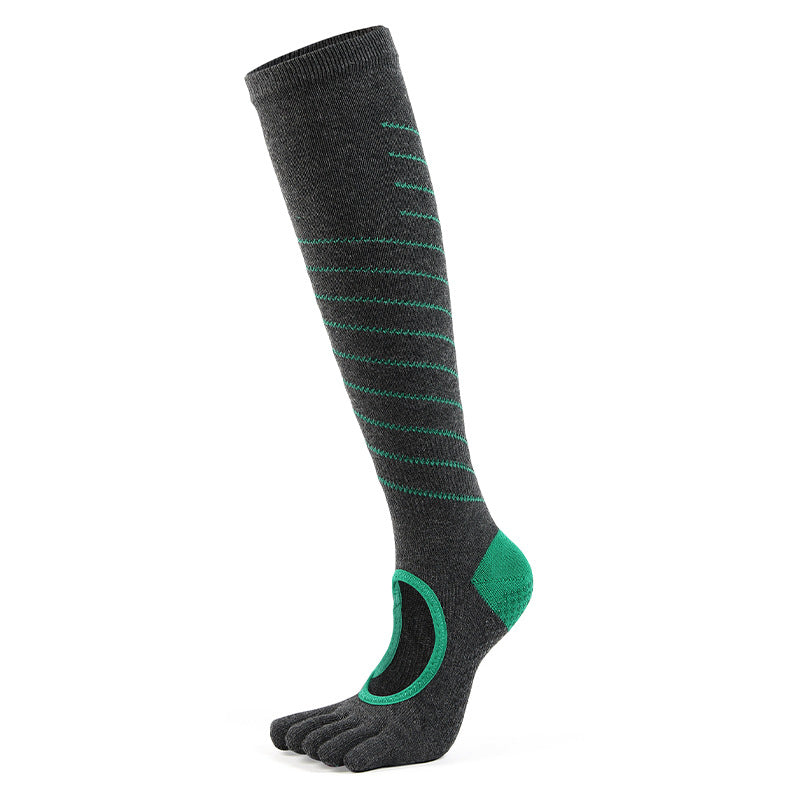 Fitness Cotton Yoga Stockings High Five-Finger Floor Socks Indoor Female Professional Full-Toed Non-Slip Trampoline Socks