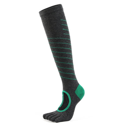 Fitness Cotton Yoga Stockings High Five-Finger Floor Socks Indoor Female Professional Full-Toed Non-Slip Trampoline Socks