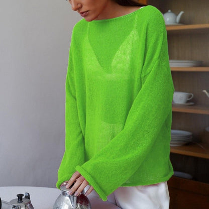 Sheer Knit Bell Sleeve T-Shirt