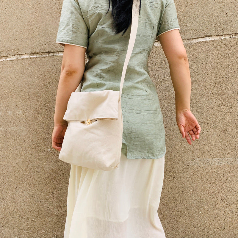 DIY Blank Canvas Crossbody Tote Bag Hand-Painted Unique Gift
