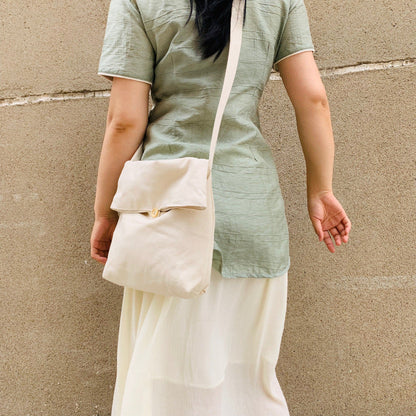 DIY Blank Canvas Crossbody Tote Bag Hand-Painted Unique Gift
