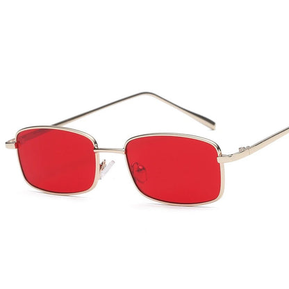 Trendy Square Sunglasses with Pink Lenses
