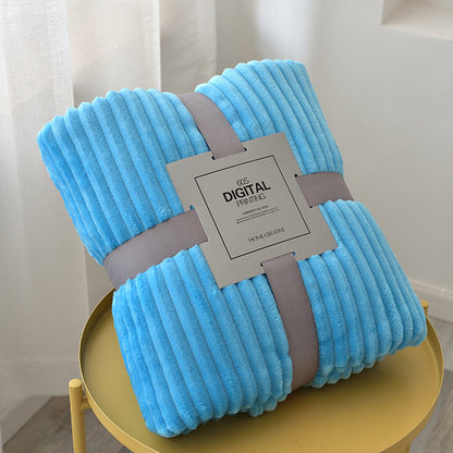 Minimalist Fleece Flannel Velvet Ribbed Throw Blanket