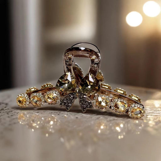 Exquisite Rhinestone Bow Hair Claw