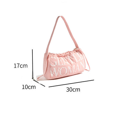 Drawstring Solid Puffer Underarm Shoulder Bag