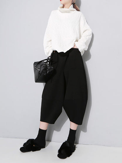 Simple Loose Solid Color Elasticity Knickerbockers