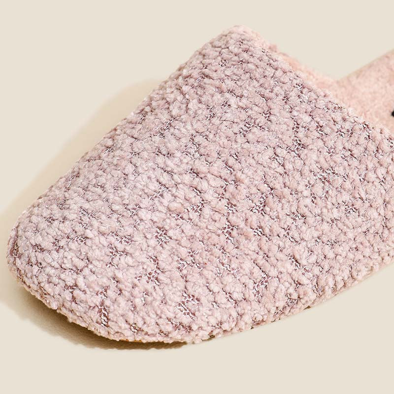 Elegant Soft Solid Color Warm Indoor Slippers