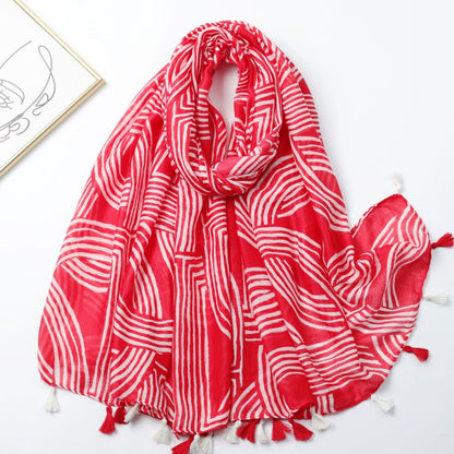 Scarvii - Striped Print Solid Scarf – Classic &amp; Stylish