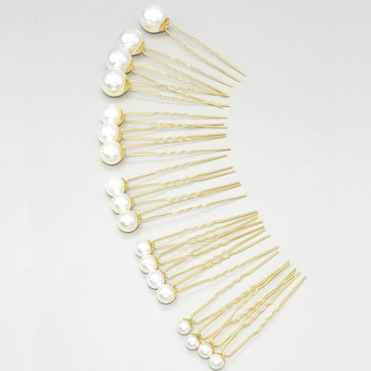 Bridal Pearl Hairpins Vintage U-Shaped Hair Accessories