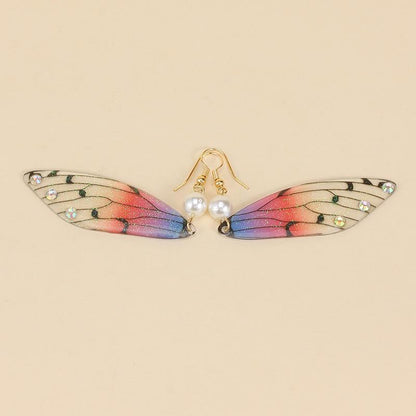 Retro Temperament Butterfly Wings Long Bridal Earrings Ladies Fashion Animal Earrings Simulation Earrings