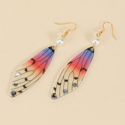Retro Temperament Butterfly Wings Long Bridal Earrings Ladies Fashion Animal Earrings Simulation Earrings