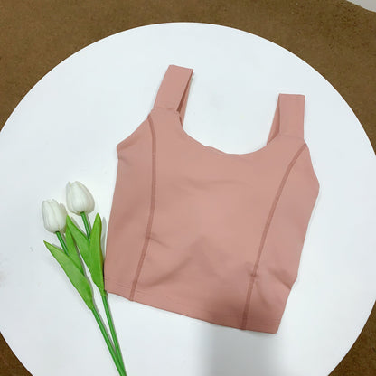 Solid Color Yoga Sports Vest Female Beauty Back Wrapped Chest Shock-Proof Quick Dry Sling Pula Raised Bulletbar