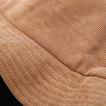 Simple Reversible Solid Color Corduroy Bucket Hat