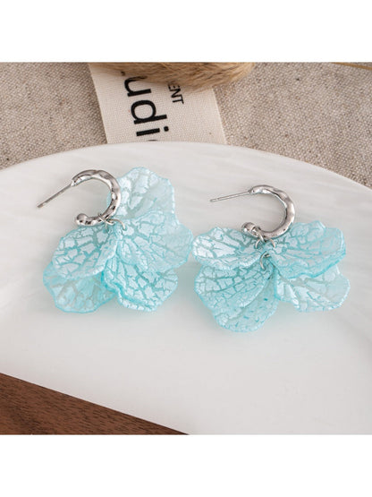 Earwish - Summer Fresh Petal Drop Earrings - Dainty &amp; Elegant